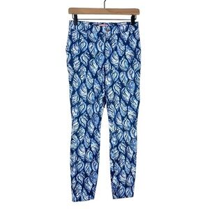 Lilly Pulitzer Skinny Pant Size 0 Keliani Stretch Conch Sea Shell Print Beach